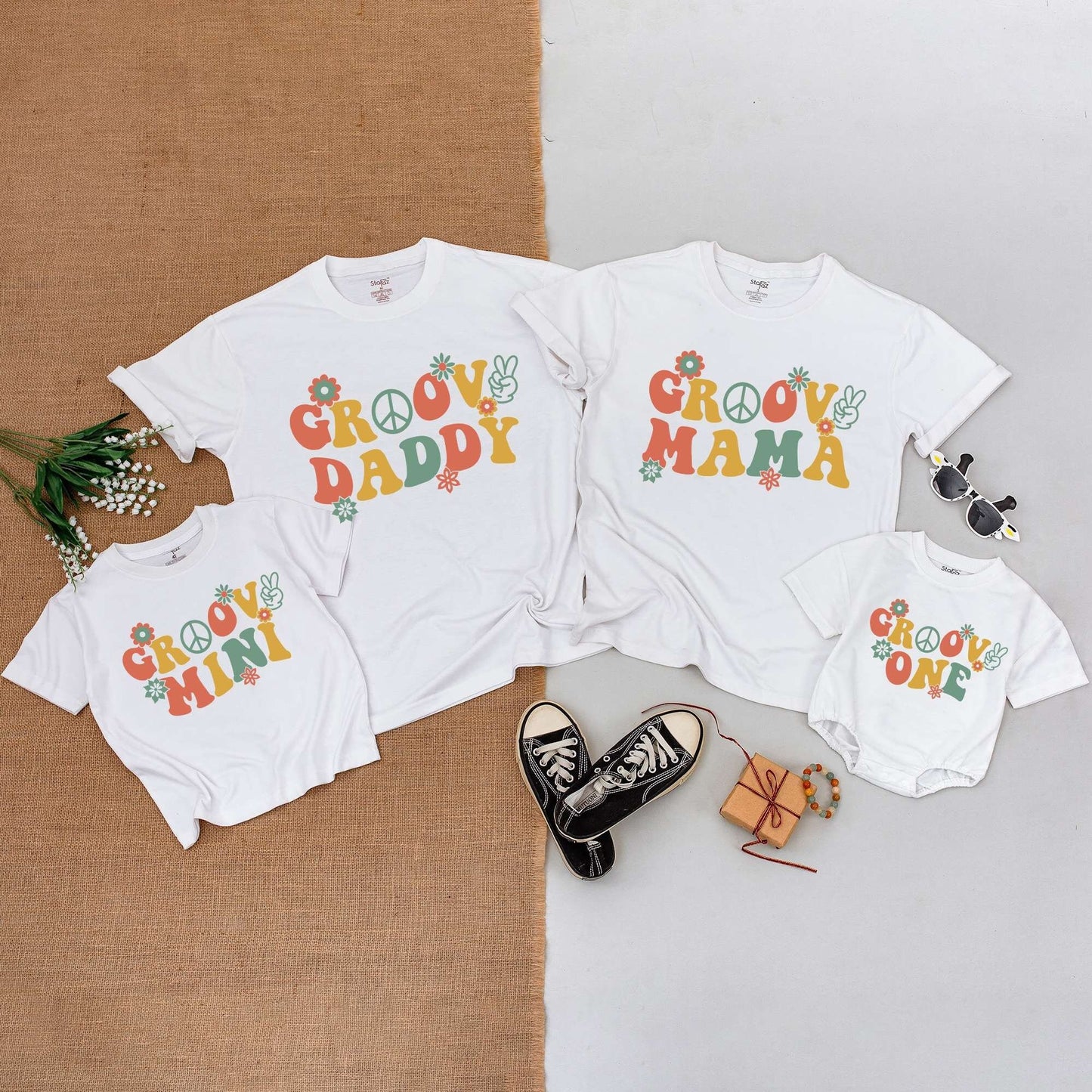 Custom Groovy Family Outfit, Groovy 1st Birthday Romper, 1st Birthday Girl, Mom and Dad Shirt, Matching Mommy and Me Shirts, Toddler Tshirt