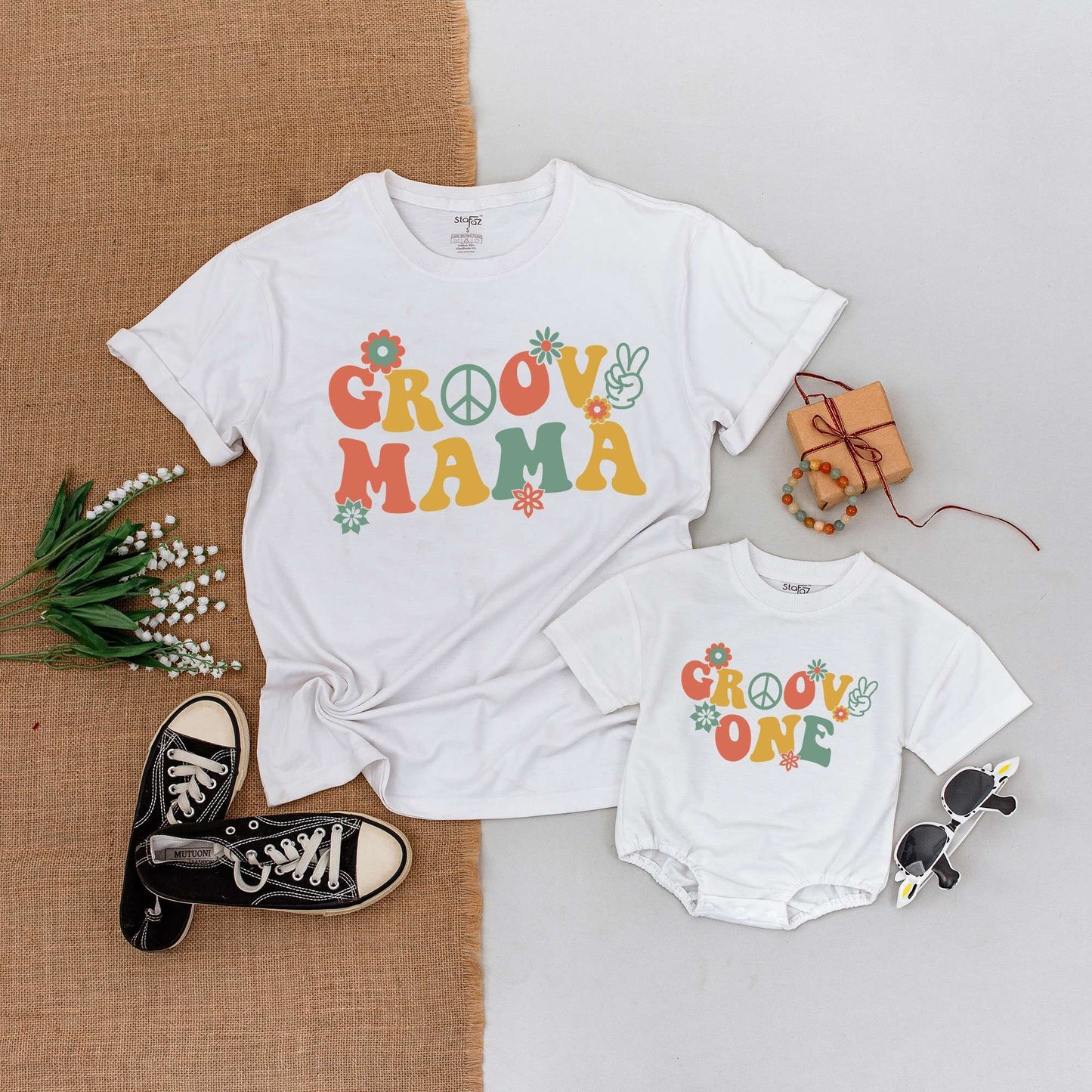 Custom Groovy Family Outfit, Groovy 1st Birthday Romper, 1st Birthday Girl, Mom and Dad Shirt, Matching Mommy and Me Shirts, Toddler Tshirt